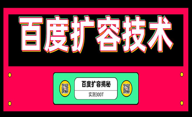 价值699元百度扩容最新技术，实测扩容300T，上手即可接单，日赚1000+（全套资料）