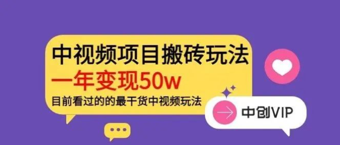 【825期】《老吴·中视频项目搬砖玩法，一年变现50w》目前看过的的最干货中视频玩法